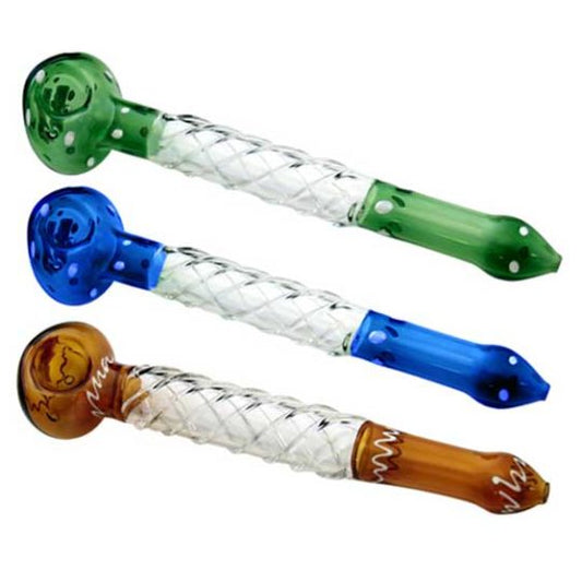 Glass Pipes 9″ Long Stem with Raised Swirls