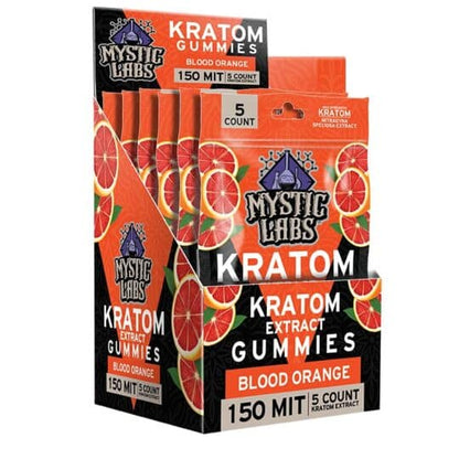 Mystic Labs Blood Orange Kratom Extract Gummies 5ct/ 6 Units / Display
