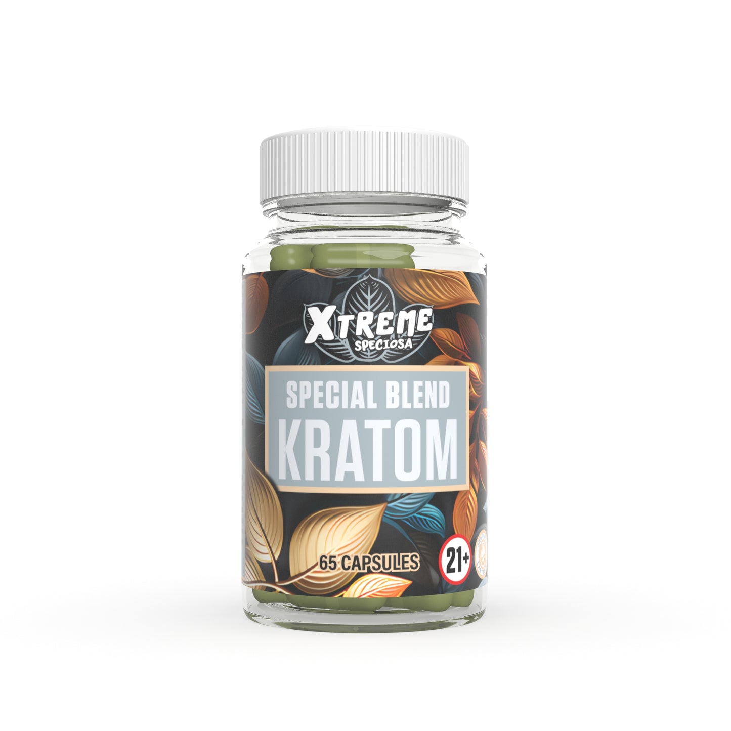 Kratom Xtreme Speciosa 65ct Capsule Jar